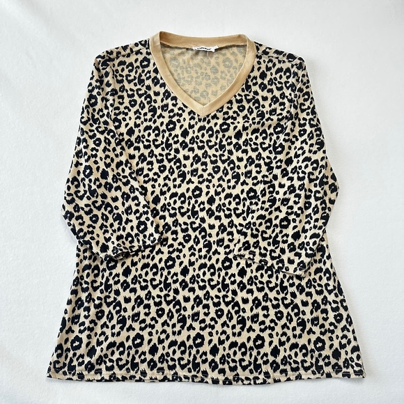 Yidarton Women’s Leopard Print 3/4 Sleeve T-Shirt Top Size Large - Picture 1 of 6